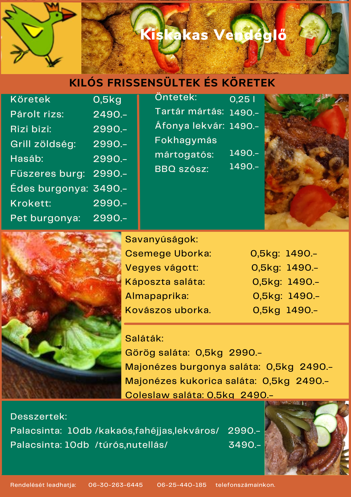 Étlap második oldal